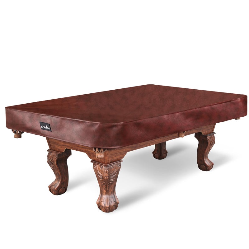 Shieldo Heavy Duty Leatherette Billiard Pool Table Cover,Waterproof&Tearproof Cover for Pool Table,7/8/9 Foot Fitted(7FT/Brown) - Image 1